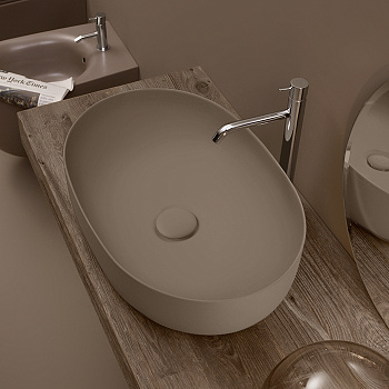 Раковина 60х40 см, без отв., накладная, цвет: Bruno matt