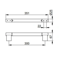 Поручень Keuco Plan 14907070000, 35 см, цвет нержавеющая сталь - Gidratop.ru изображение