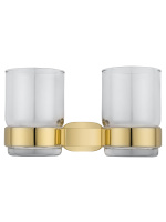 Два стакана для зубных щеток с держателем WONZON & WOGHAND FIRST, Глянцевое золото (WW-8428-LG) - Gidratop.ru изображение