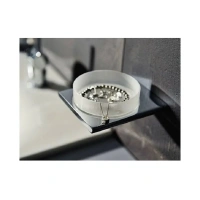 Чаша хрустальная для мелочей Keuco Edition 400 11549139000, держатель хром черный шлифованный - Gidratop.ru изображение