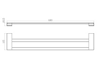 Полотенцедержатель двойной WONZON & WOGHAND ECLIPSE, Хром (WW-9111) - Gidratop.ru изображение