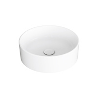 Раковина круглая накладная ø40x13 см, без отв под смеситель, цвет: белый - Gidratop.ru изображение