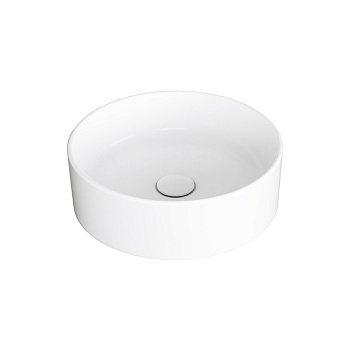 Раковина круглая накладная ø40x13 см, без отв под смеситель, цвет: белый