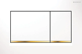 Клавиша Geberit Omega Type 30 115.080.KK.1, белая, золото