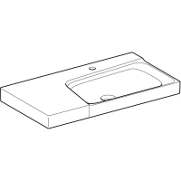 Раковина Geberit Xeno2, с отверстием для смесителя на крыле слева/справа, 90см, белая - Gidratop.ru изображение