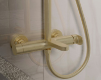 Душевая стойка Rondo VSFS-1R1BG с изливом, брашированное золото - Gidratop.ru изображение