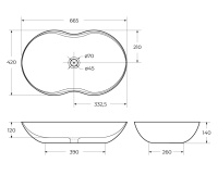 Раковина накладная керамическая BB1334 - Gidratop.ru изображение