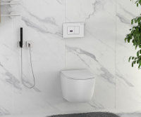 Кнопка смыва сенсорная ABBER AC0122SMW белая матовая - Gidratop.ru изображение