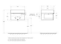PREMIUM Тумба подвесная под раковину с выдвижным ящиком, 55414 Plisse Grigio nuvola, 50x44x25 - Gidratop.ru изображение