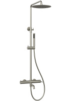 Душевая стойка Villa VSFS-1VL1BN с изливом, 25см верх. душ из нерж. стали, брашированный никель - Gidratop.ru изображение