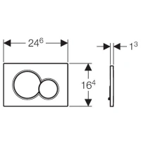 Клавиша Geberit Sigma Type 01 115.770.KA.5, пластик, хром глянцевый/матовый хром - Gidratop.ru изображение