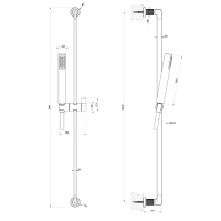 GESSI INCISO штанга в комплекте с душевой лейкой, шланг 1,50 м, цвет: Finox Brushed Nickel - Gidratop.ru изображение