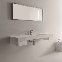 Раковина 140х45 см, 1 отв., цвет: белый - Gidratop.ru изображение