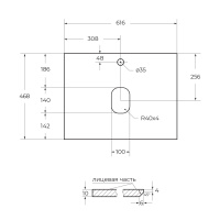 Столешница из керамогранита 616x468 KEP-60-CEM Cemento - Gidratop.ru изображение