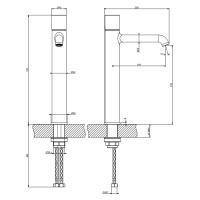 GESSI HABITO CESELLO смеситель для раковины высокий ,без донного клапана, с соединительными шлангами, цвет Matte Black - Gidratop.ru изображение